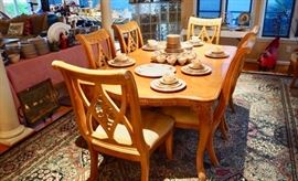 Bernhardt dining room table with Lenox Aurora china