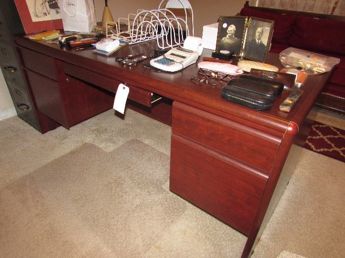 Large mahogany executive desk