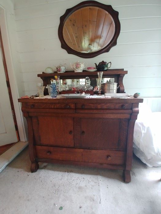 Antique oak sideboard $150