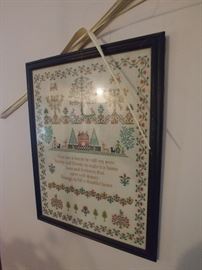 Cross-stitch sampler this is a large one all hand done $30