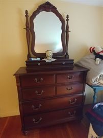 Mahogany chest with mirror $350
Sold