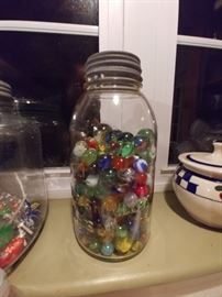 Jar of marbles $30