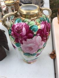 Antique Hand Painted Hand Painted Porcelain Vase - No Damage 