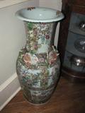 Pair Rose Medallion Palace Vases height 36" circa 1860 to 1880