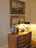 Italian Oyster Veneer Bowfront Chest