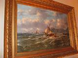 Seascapes by J. DeCoster circa 1875-1899 original frames