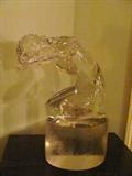 Contemporary Glass Sculpture by L. Rosia approx. height 16"