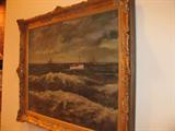 Oil on board Marine Painting signed