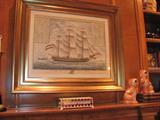 Ship Lithograph, Antique Pr. of Staffordshire Dogs and Tortise Shell and Ivory Box