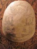 Tortise Shell Scrimshaw of President Lincoln and President Adams approx. 18" x 24"