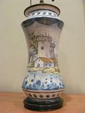 Pair of French Faince Apothecary Lamps