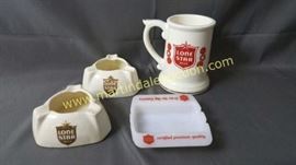 Vintage Lone Star beer ashtray & mug