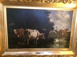 Oil on canvas. Signed E. Van Marcke. 21.5" x 32.75"