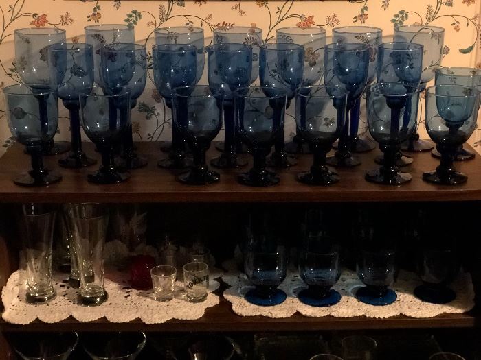 Great blue glassware.