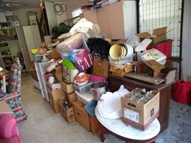 Eastlake furniture to party goods.  This is part of the attic cleanout with wrapping dated back to the 90s.  