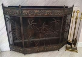 The perfect Florida fireplace!  Finished with palm trees and shells