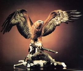 Boehm American Porcelain, "Golden Eagle", Limited Edition of 50 , 45'W x 29.5"H x 22"D, Eng, 1983 Boehm Porcelains are in the White House, the Metropolitan Museum of Art in New York, the Smithsonian Institution in Washington, DC, Buckingham Palace in London, the Vatican, and in 127 major museums and art institutions worldwide.