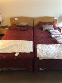 twin beds with mattress and all bedding!