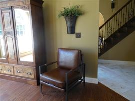 faux  leather  chair