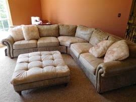 Bernhardt  leather  sectional  sofa-166  inch-