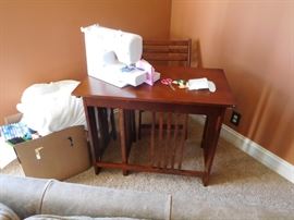 small  writing  desk  and  chair (not  the  sewing  machine)