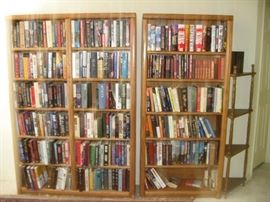 Two Book Cases, Side Corner Stand, LOTS of Books, some Collectible Books, Stephen King, Dean Kintz, Nelson Demille, Louis L’Amour other well know Author’s...