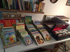 Some of the many “Little Golden Books”, some of the many 8-Track Tapes, Lots of Records, DVD’s, CD’S (Beatles & Prince) Cassette Tapes, VHS’s, etc...