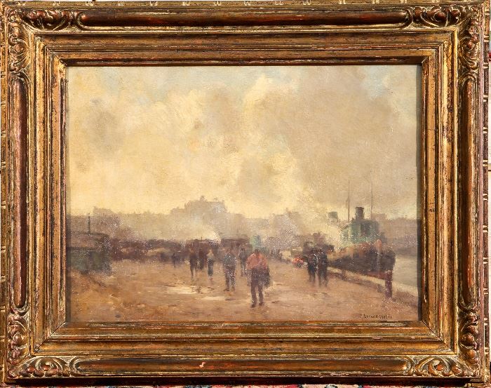GUSTAVE WOLFF (AMERICAN 1863-1935) INDUSTRIAL OIL ON CANVAS Item #: 85386