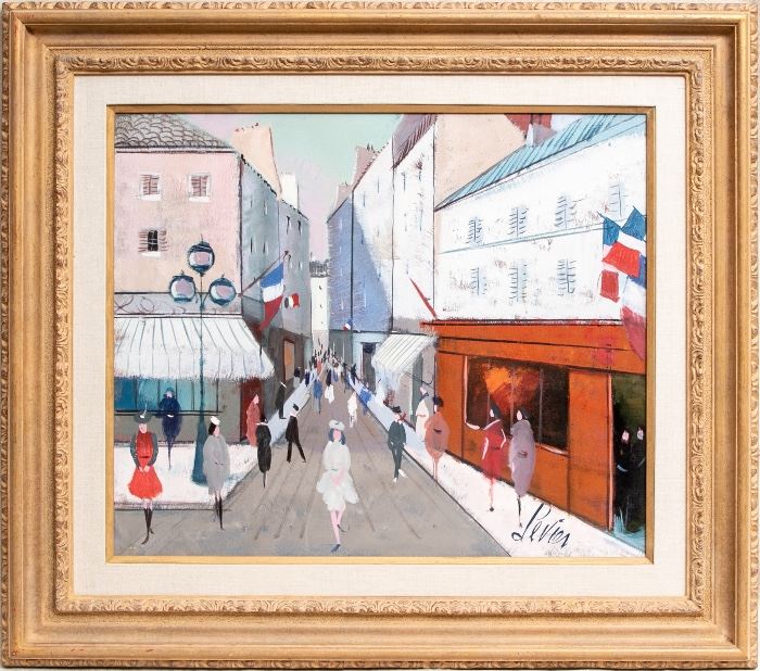 CHARLES LEVIER (CORSICAN/AMERICAN, 1920-2003), OIL ON CANVAS- "14 JUILLET" Item #: 91497