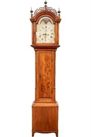 NEW ENGLAND FEDERAL TALL CASE CLOCK BY FREDERICK WINGATE OF AUGUSTA MAINE Item #: 91519