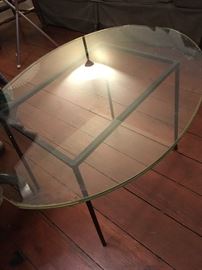 glass and metal side table