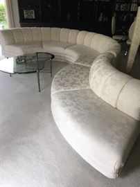 Custom Free-form Sectional Sofa. AVAILABLE FOR PRESALE - $3600. Text or Call Patty at 847-772-0404. Pristine condition!