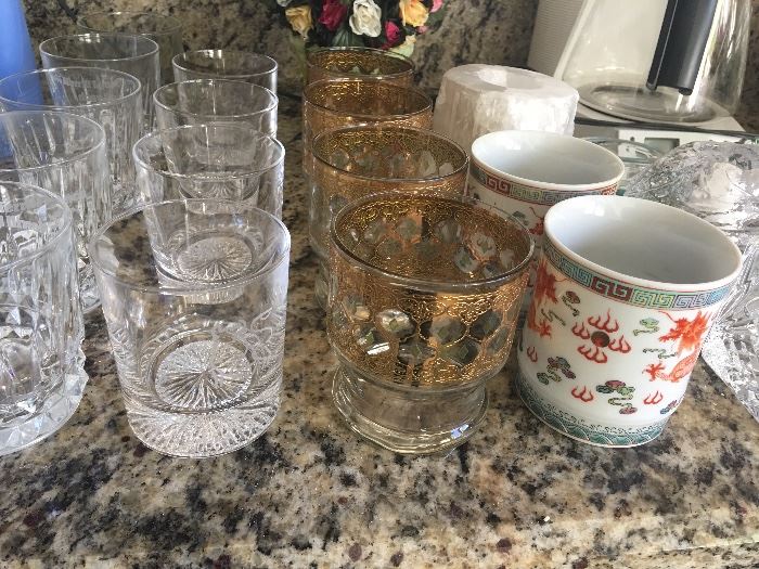 Mid century glassware and crystal