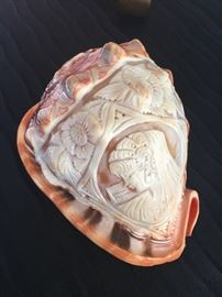 Carved nautilus shell