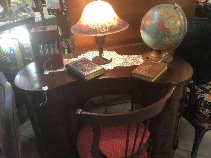 Kidney shaped Desk with Chair