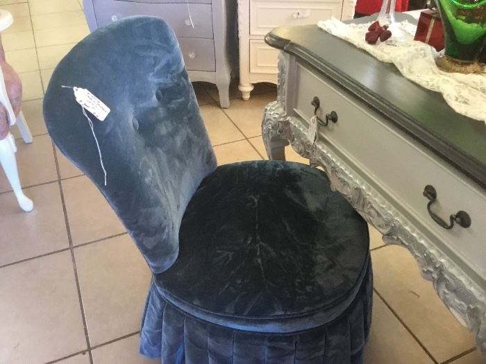 Vintage Mohair Vanity Chair