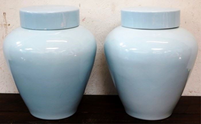 Pair large ginger jars by Wildwood
