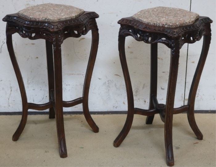 Nicely carved marble top stands