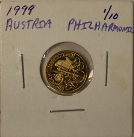 1999 Austria Philharmonic 1/10 oz Gold