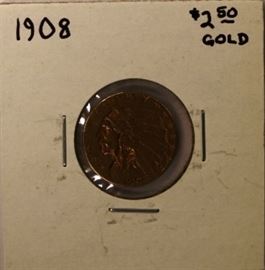 1908 $2.50 Gold Indian