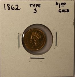 1862 Type 3  $1 gold Liberty
