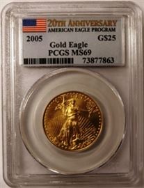 2005 G$25 Gold Eagle PCGS MS69