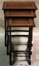 Set of inlaid nesting tables by Polidor