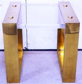Modern History brass & lucite end table