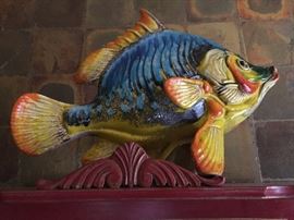 MADE IN ITALY  large hand painted ceramic fish