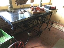 Ornamental wrought iron filligre with metal top from the Terrace Motor Hotel purchased in New York