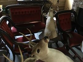 3 piece Victorian mahogany parlor set, settee rocker and side chair 