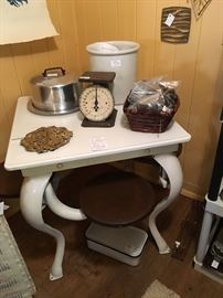 Early 1900's Ice Cream Parlor table with swing out seats from the Drag. 
