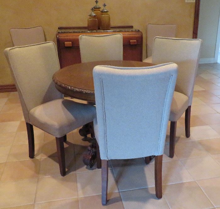 Round table and six (6) chairs