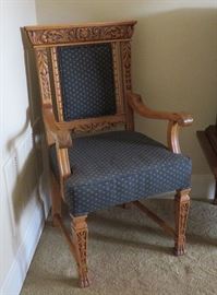 Dining chair - carved oak